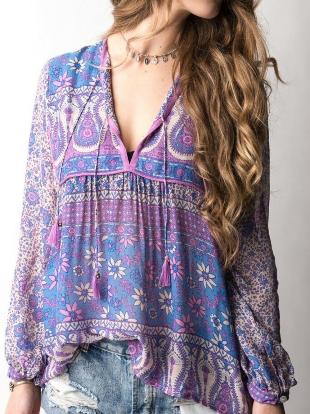 Spell & the Gypsy Boho Blossom Blouse EUC